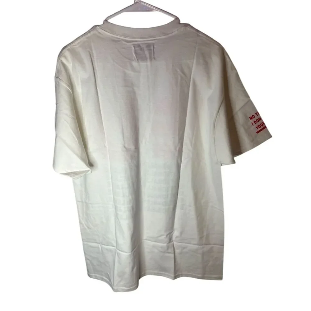 Emotionally Unavailable Unisex Graphic T-Shirt White Large Short Sleeve - Picture 2 of 7
